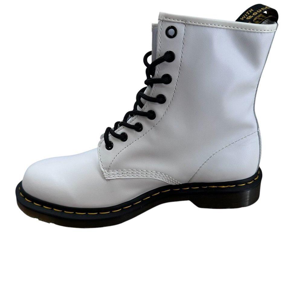 Dr Marten 1460 Smooth Leather Lace Up Boots Women's Size 11‎ White NWB Combat